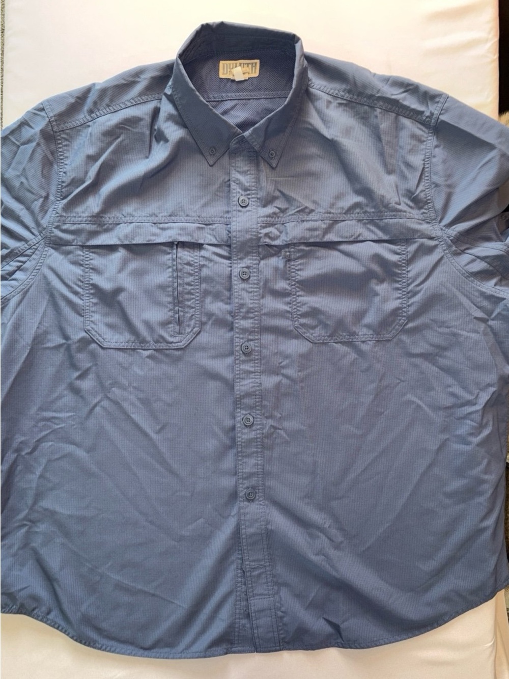 Duluth Trading Co Men's Blue Button-Down Work Shirt
